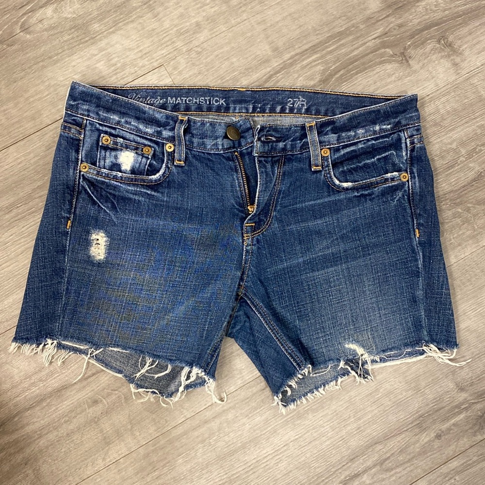 J Crew Vintage Matchstick Size 27 Denim Jean Cutoff Shorts